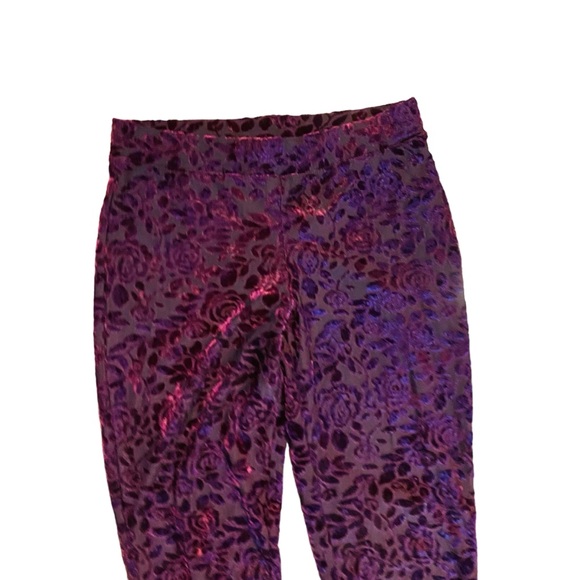 ⭐️ NORDSTROM Burgundy Floral Burned Velvet Leggings - Picture 3 of 4
